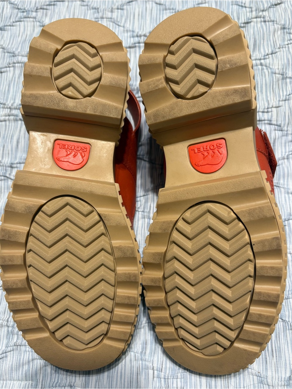 SOREL Kinetic Impact Strap Chunky Platform Orange Sandals Womens 7 Comfort - Picture 8 of 8